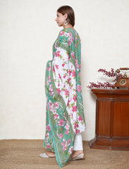 Jade Green floral print cotton suit set
