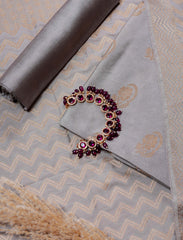 Silver Grey Crepe Silk Suit