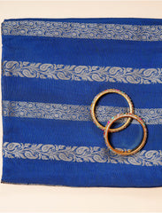 Blue Cotton Silk Suit