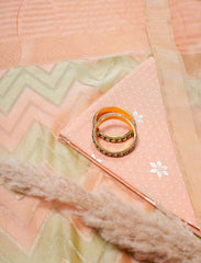 Peach Pure Cotton Silk Banarasi Suit