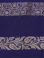 Cotton Navy Blue Silk Suit