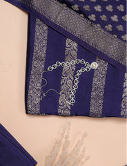 Cotton Navy Blue Silk Suit