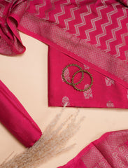 Royal Pink Crepe Silk Suit