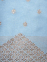 Powder Blue Pure Modal Silk Banarasi Suit With Digital Print Dupatta