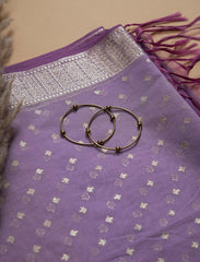 Violet Banarasi Chanderi Cotton Silk Suit With Contrast Dupatta