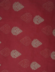 Dark Peach Banarasi Chanderi Cotton Silk Suit With Contrast Dupatta