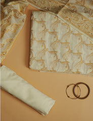 Cotton Beige Silk Suit