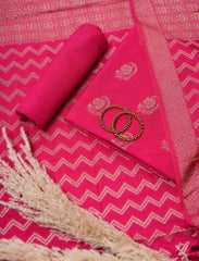 Royal Pink Crepe Silk Suit