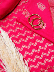 Royal Pink Crepe Silk Suit