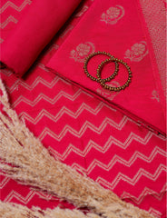 Royal Pink Crepe Silk Suit