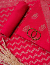 Royal Pink Crepe Silk Suit