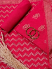 Royal Pink Crepe Silk Suit