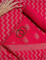 Royal Pink Crepe Silk Suit