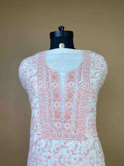 Exquisite Jaaldar Mulchanderi With Delicate Coloured Thread Embroidary