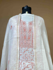 Exquisite Jaaldar Mulchanderi With Delicate Coloured Thread Embroidary