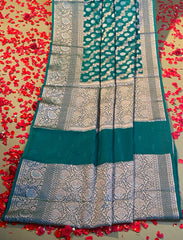 Persian Green crepe silk saree