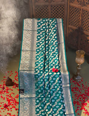 Persian Green crepe silk saree