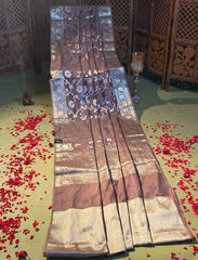 Toupe brown crepe Silk saree