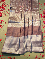 Toupe brown crepe Silk saree