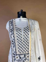 Pure Mulchanderi Chikankari Suit With Exquisite Bead Work
