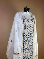 Pure Mulchanderi Chikankari Suit With Exquisite Bead Work