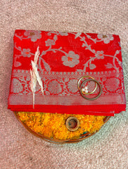 Scarlett Red crepe Silk saree