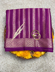 Chinese purple crepe silk saree