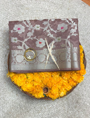 Toupe brown crepe Silk saree