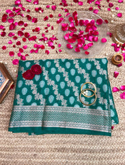 Persian Green crepe silk saree