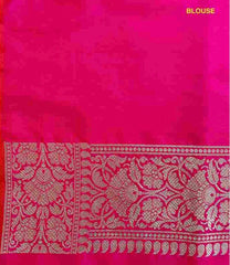 Pink Orange Jaamdani Meenakari Banarasi Silk Saree