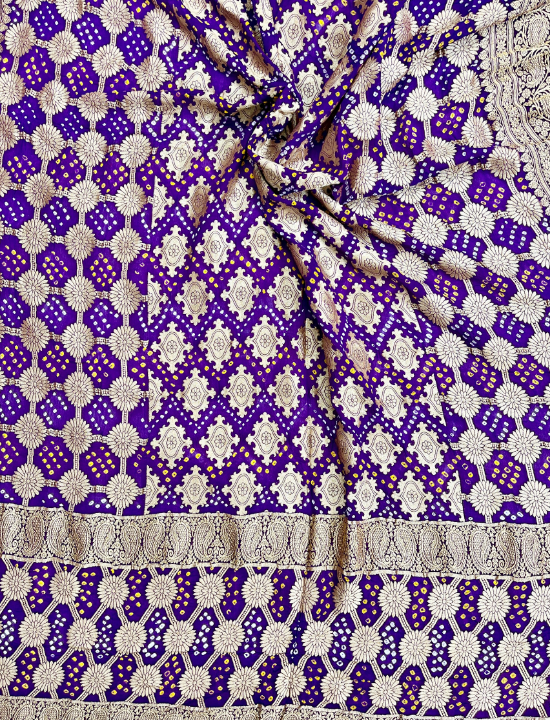 Pure Khaddi Georgette Rye Bhandhej Dupatta