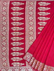 Radient Red Crepe Silk Saree