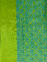 Parrot Green Jamdani Resham Zari Crepe Silk Saree