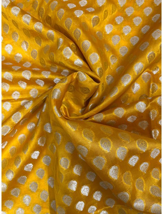 Yellow & Red 2 Ply Pure Silk Saree