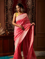 Pure khaddi georgette handloom saree