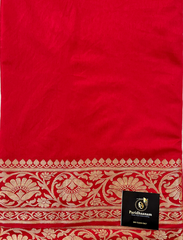 Radient Red Crepe Silk Saree