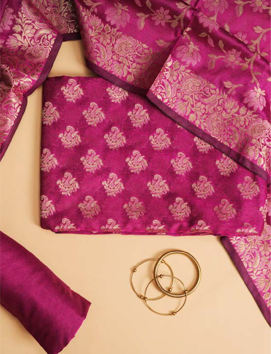 Purple Cotton Silk Suit
