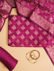 Purple Cotton Silk Suit