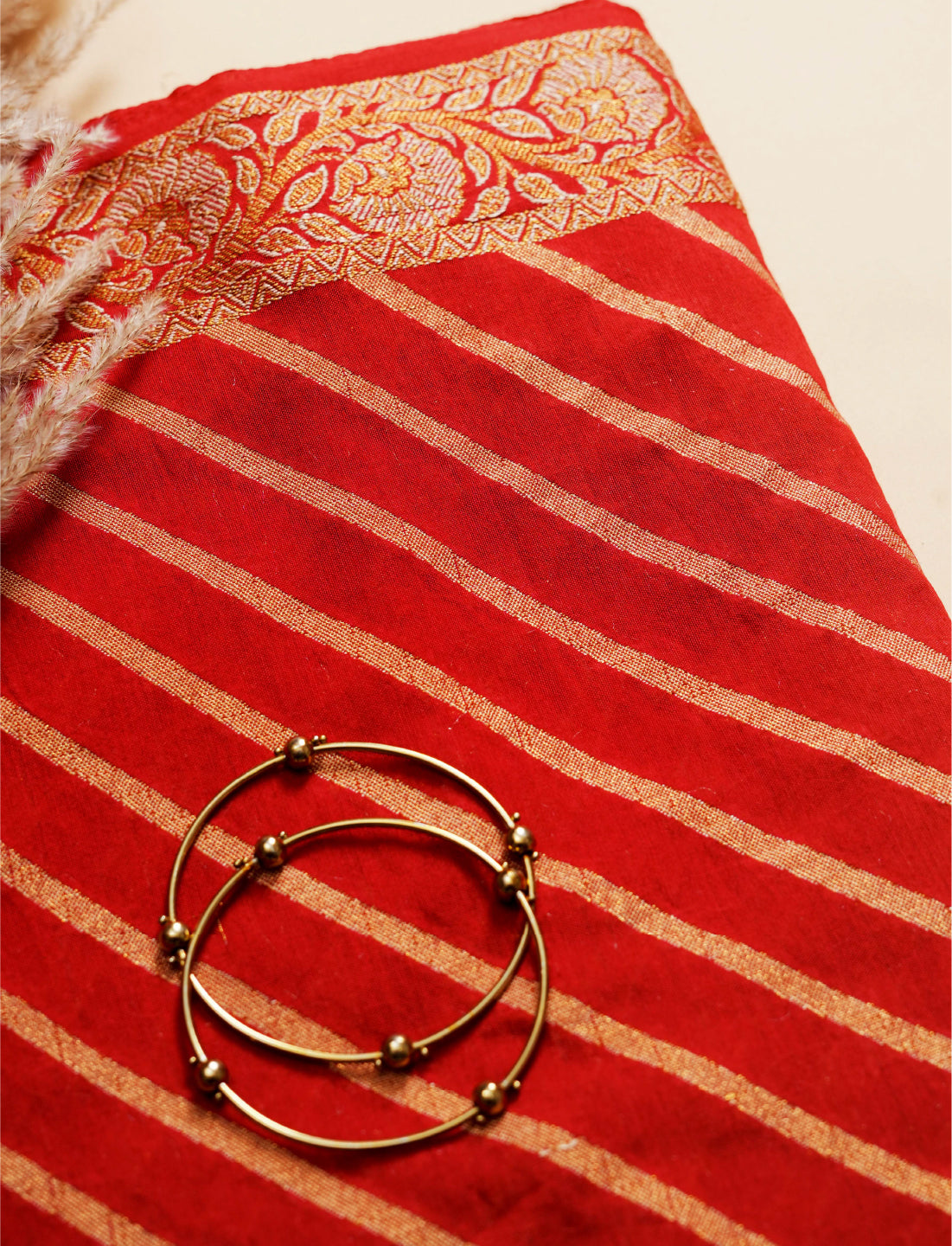 Red Cotton Silk Suit