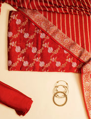 Red Cotton Silk Suit