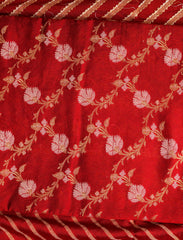 Red Cotton Silk Suit