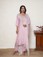 PINK EMBROIDED KURTA SET