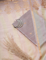 Lilac Pure Cotton Silk Banarasi Suit With Kadhua Weave