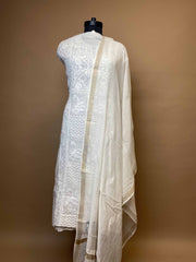 Pure Mulchanderi Chikankari Suit