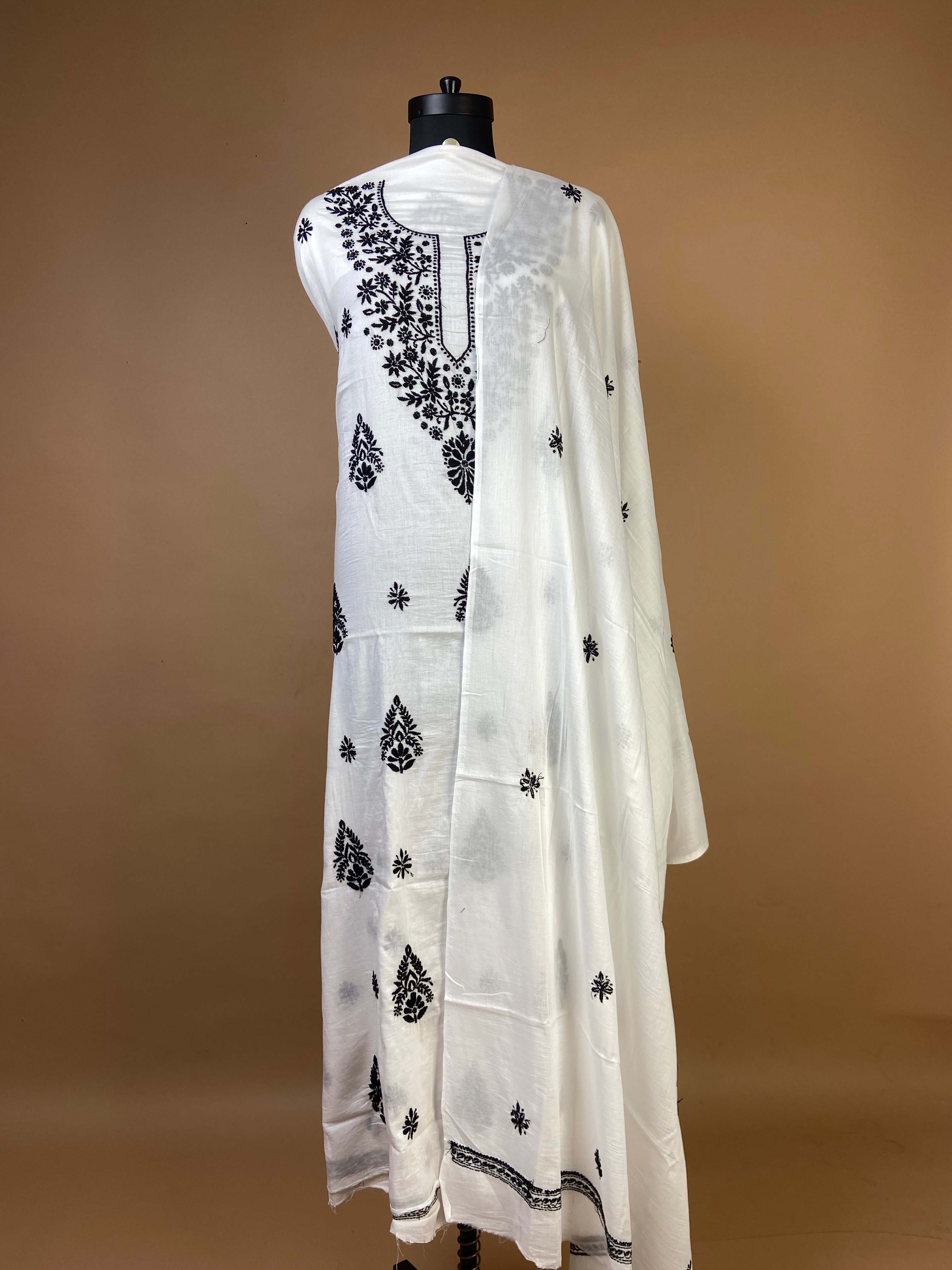 Pure Mulcotton Chikankari Suit