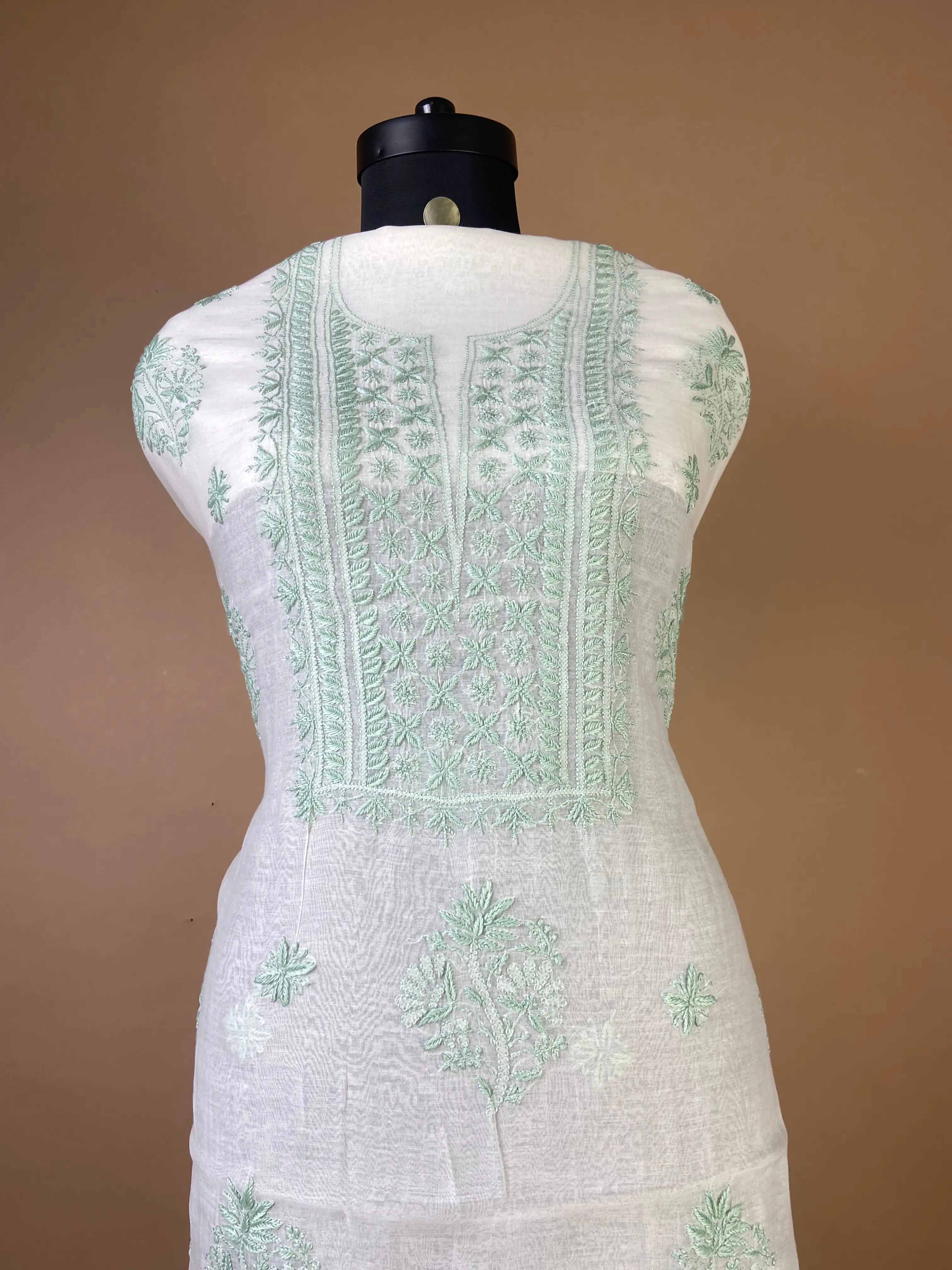 Pure Mulchanderi Chikankari Suit